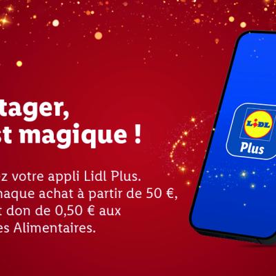 Lidl fête dix ans de partenariat avec les banques alimentaires avec une chaleureuse campagne de dons « Si vous scannez l’appli Lidl Plus, Lidl fait un don pour vous aux banques alimentaires »