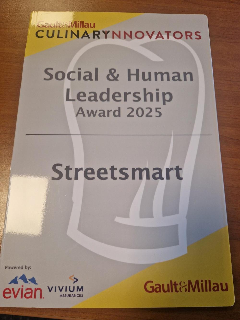 Gault&Milau décerne à Streetsmart le prix du leadership social/humain